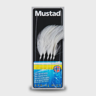 Mustad Sabiki 5 Hook White Feather Rig SZ3/0