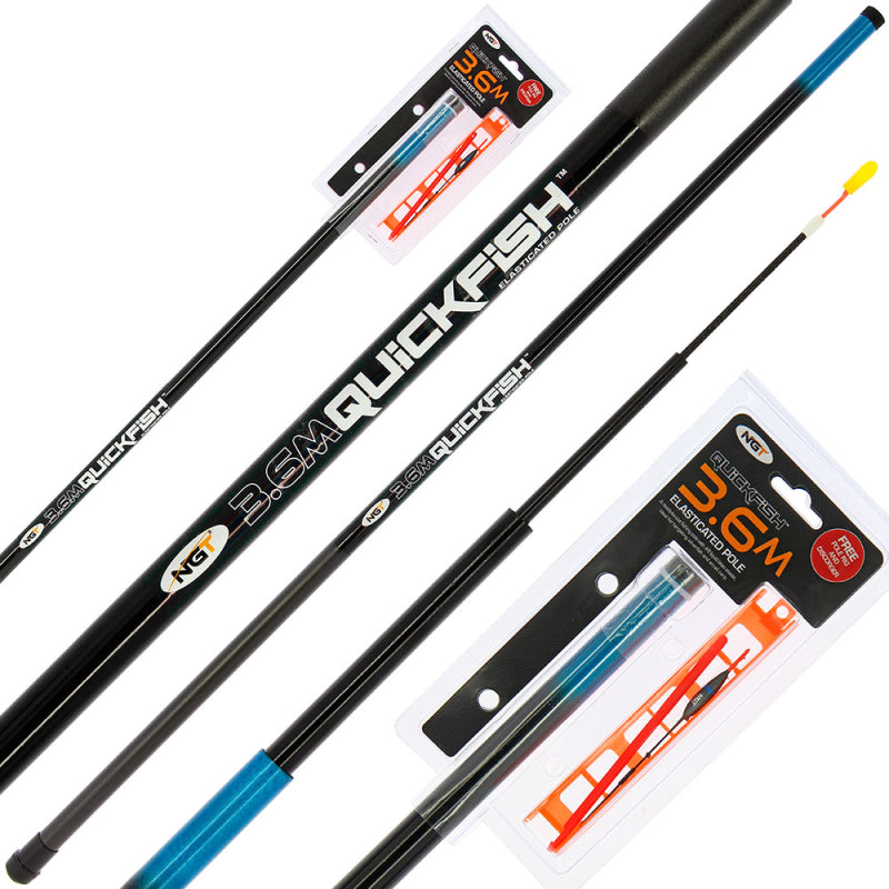 NGT Quickfish Combo - 3.6m Elasticated Pole with Rig & Disgorger ...